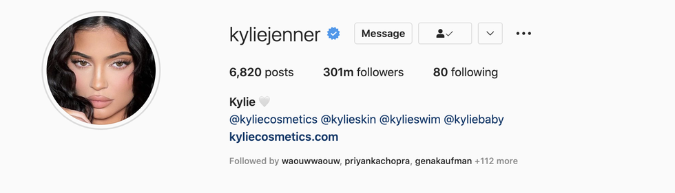 kylie jenner at 300 million followers