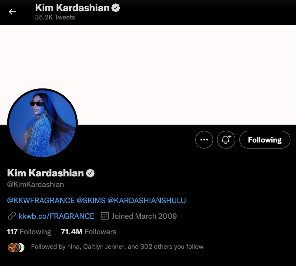 kim kardashian's maiden name restored on her twitter and instagram