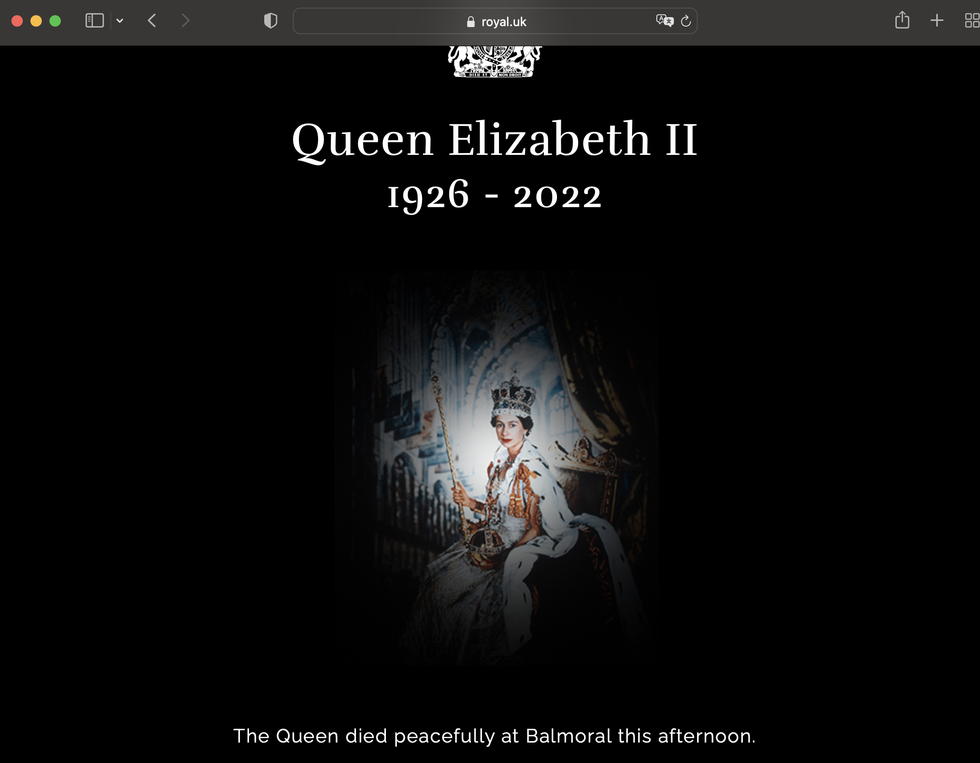 the royal family's website following the queen's death