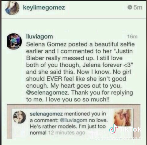 selena gomez's comments on justin