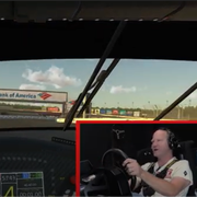 tommy kendall drives the charlotte motor speedway roval on a simulator