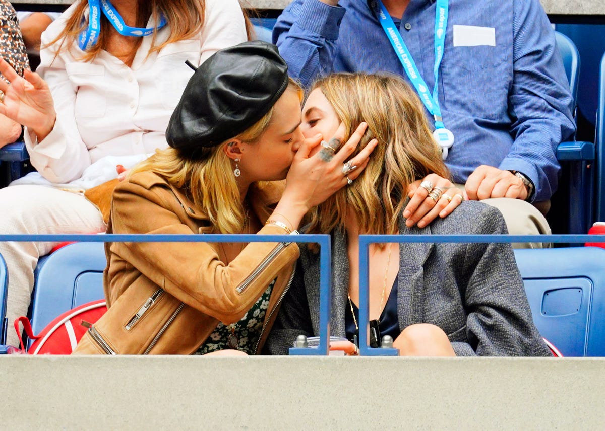 Cara Delevingne and Ashley Benson Kiss While Watching the U.S. Open