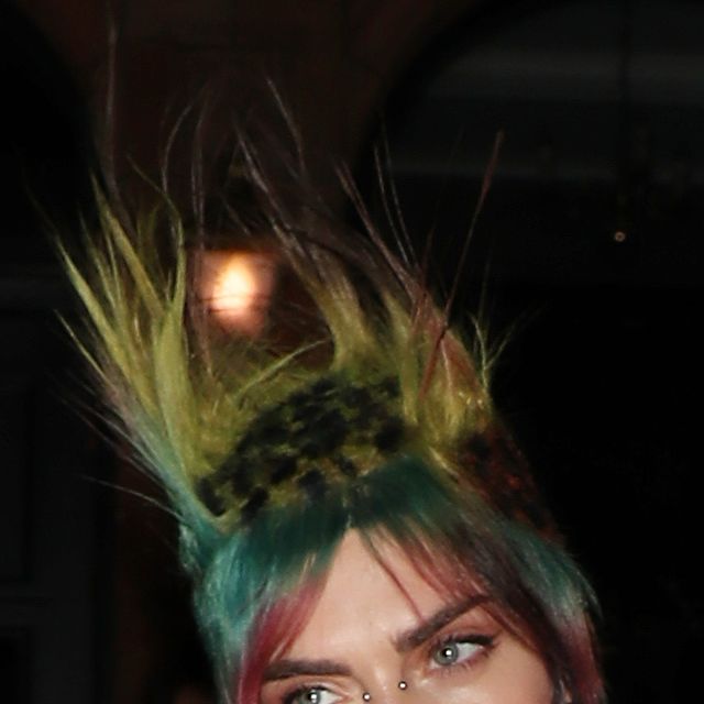 Cara Delevingne's spiky rainbow mullet haircut is a sight to see