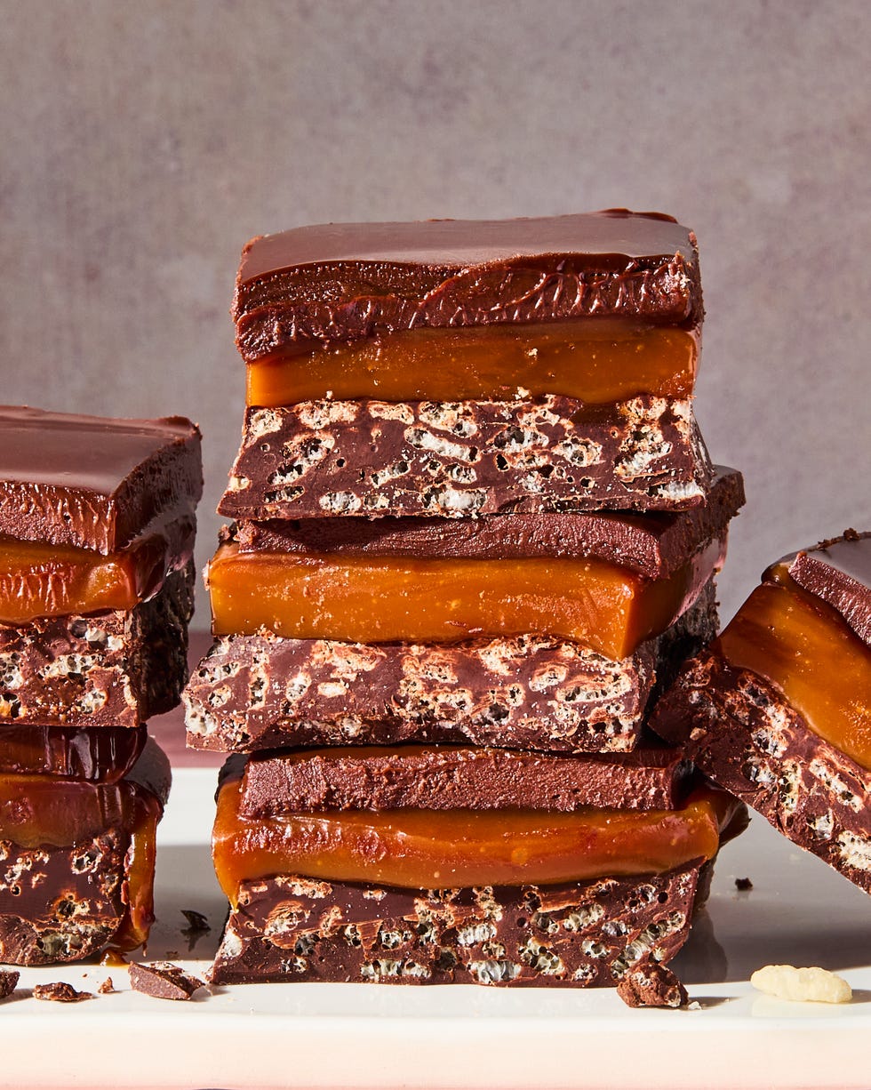 chocolate and caramel layered dessert bars