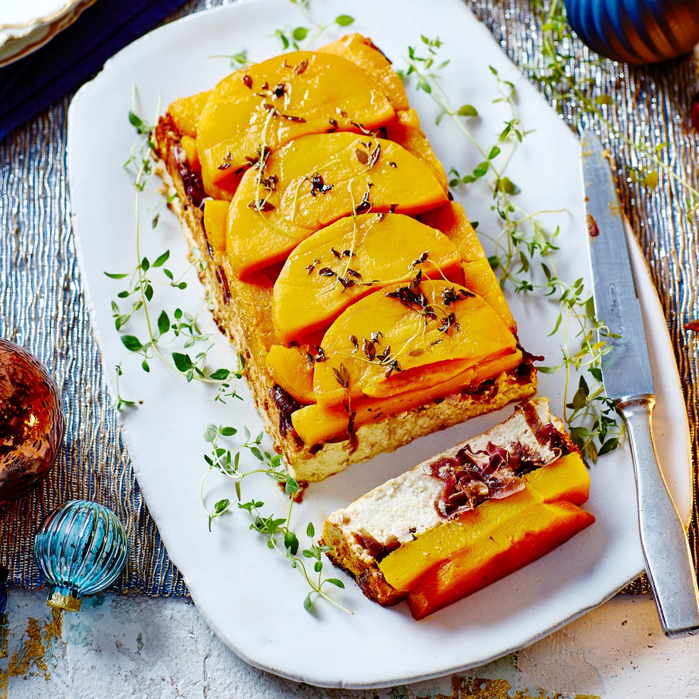 vegetarian christmas recipe caramelised onion and squash baked ricotta