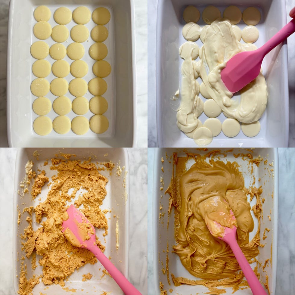 caramelised white chocolate steps