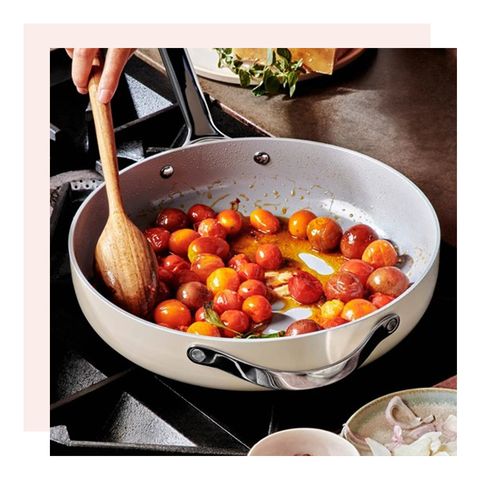 roasting tomatoes in caraway saute pan
