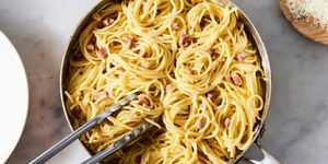 spaghetti carbonara with pancetta
