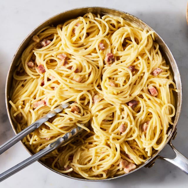spaghetti carbonara with pancetta