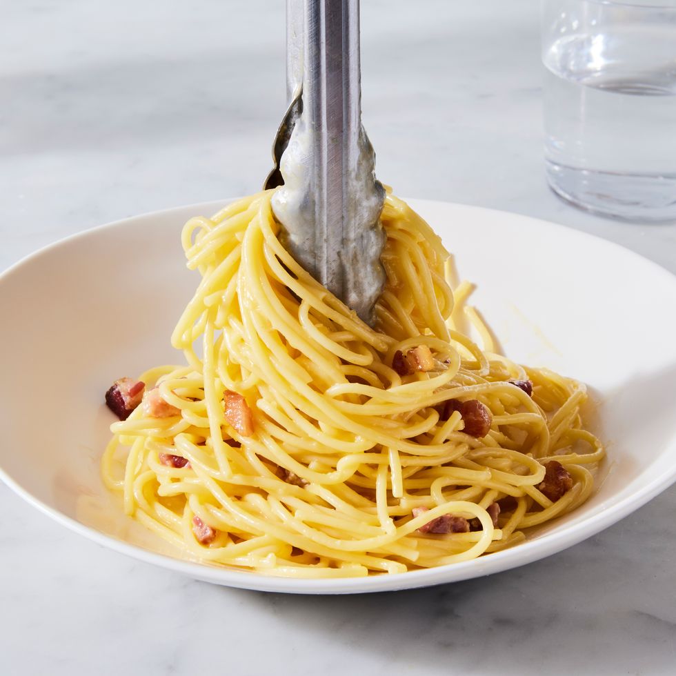 spaghetti carbonara with pancetta