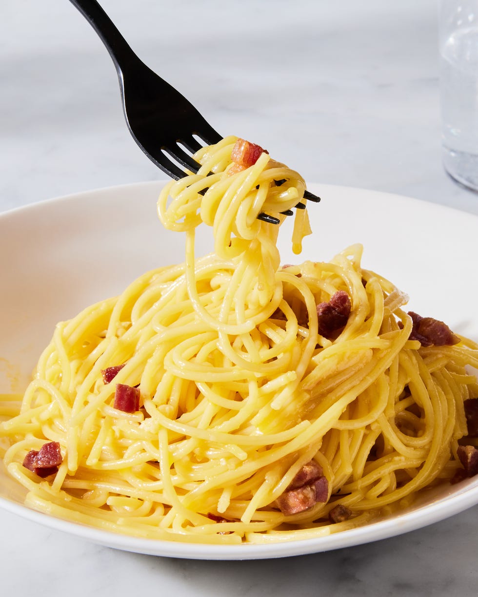 spaghetti carbonara with pancetta