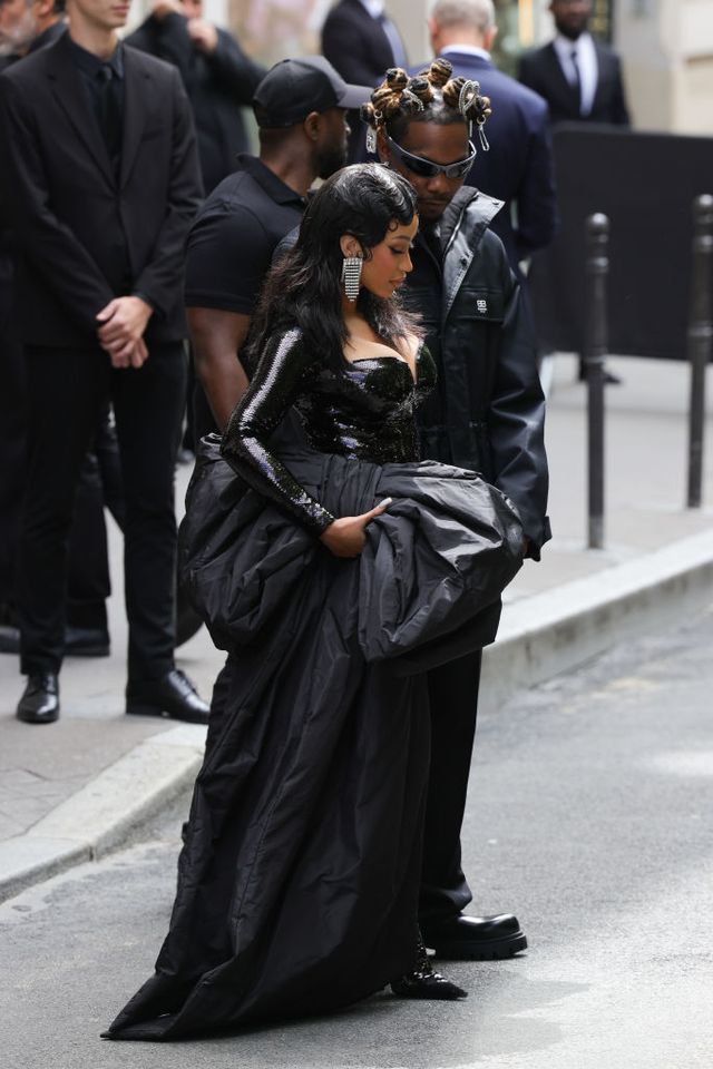 Cardi B & Offset Arrive for Dinner Together During Paris Fashion