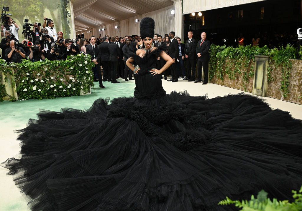 Cardi B Wears Voluminous Black Windowsen Gown At The 2024 Met Gala