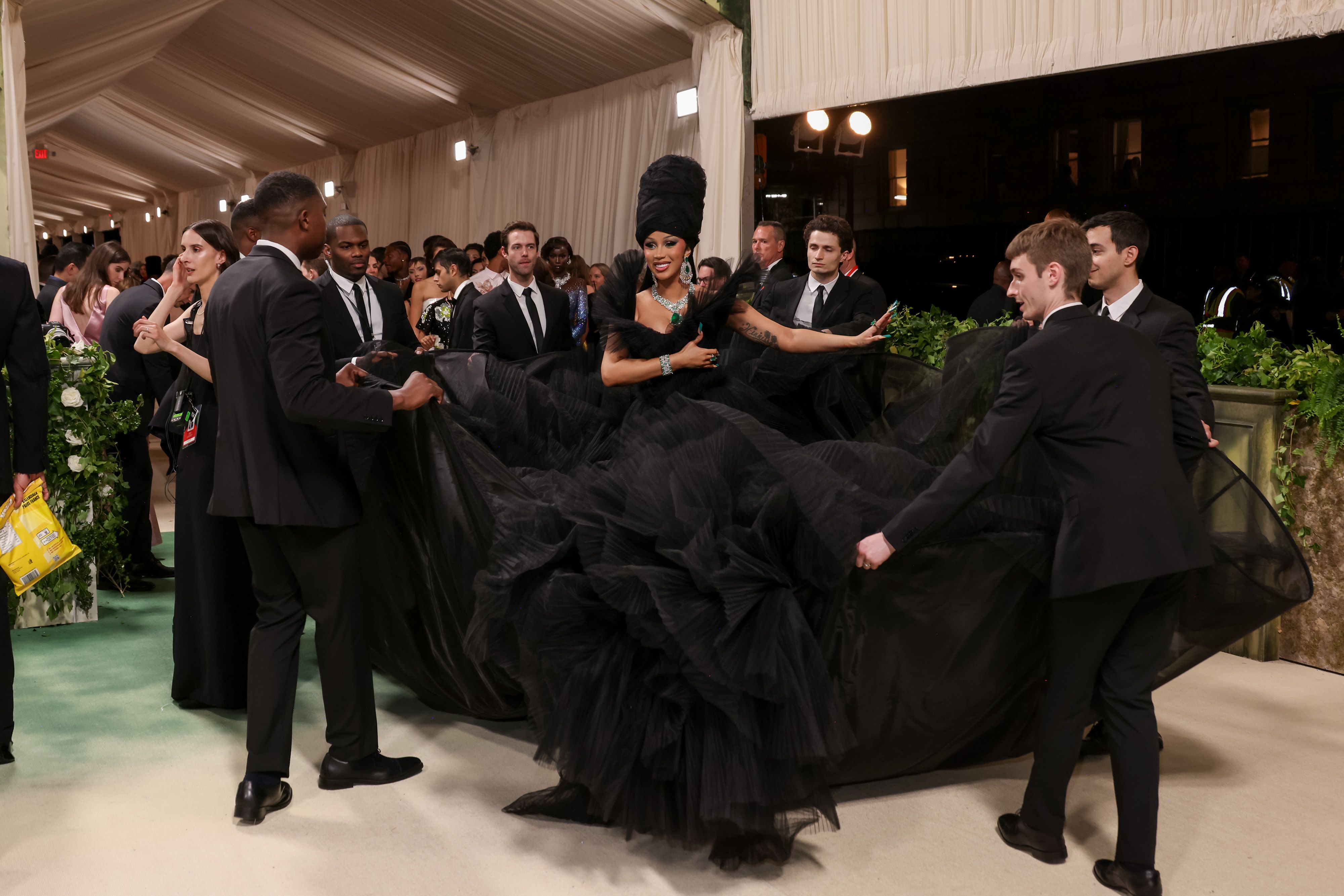 Cardi B Wears Voluminous Black Windowsen Gown At The 2024 Met Gala