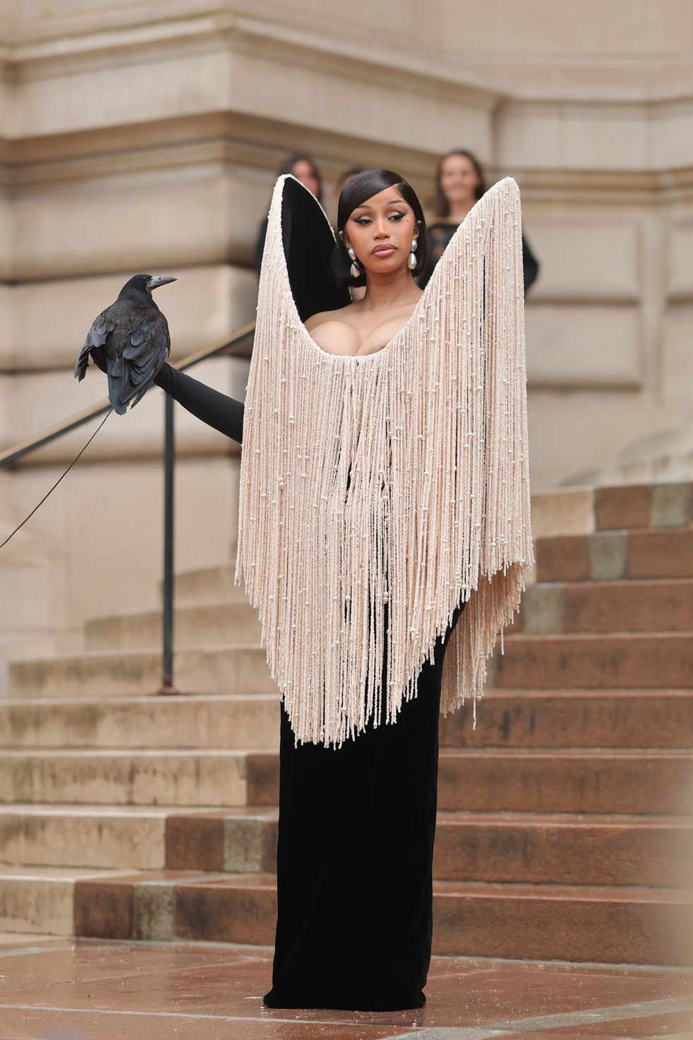 schiaparelli: outside arrivals paris fashion week haute couture fall/winter 2025/2026