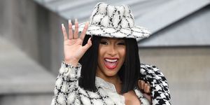 topshot us rapper cardi b waves as she arrives prior to the chanel womens spring summer 2020 ready to wear collection fashion show at the grand palais in paris, on october 1, 2019 photo by christophe archambault afp photo by christophe archambaultafp via getty images