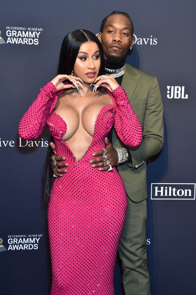 Cardi B and Offset were seen kissing at her birthday party amid divorce