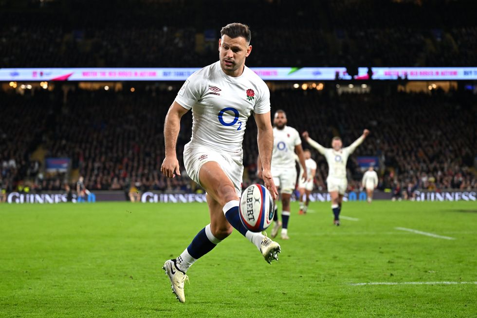 london, england february 10 danny care of england kicks the ball into touch to seal victory for england during the guinness six nations 2024 match between england and wales at twickenham stadium on february 10, 2024 in london, england photo by dan mullan rfuthe rfu collection via getty images