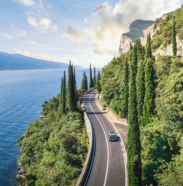 scenic road on lake garda