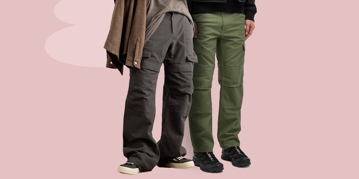 Mens polyester cargo pants fashion