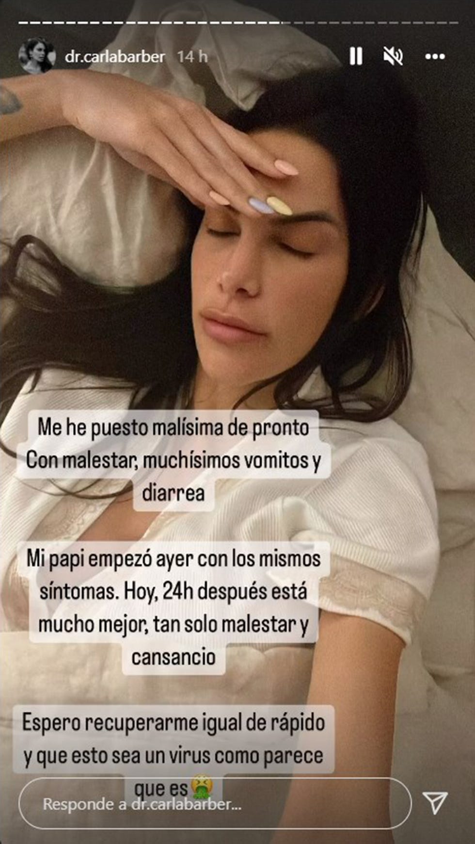 carla barber sufre un problema de salud por un virus de estómago en pleno embarazo antes de dar a luz