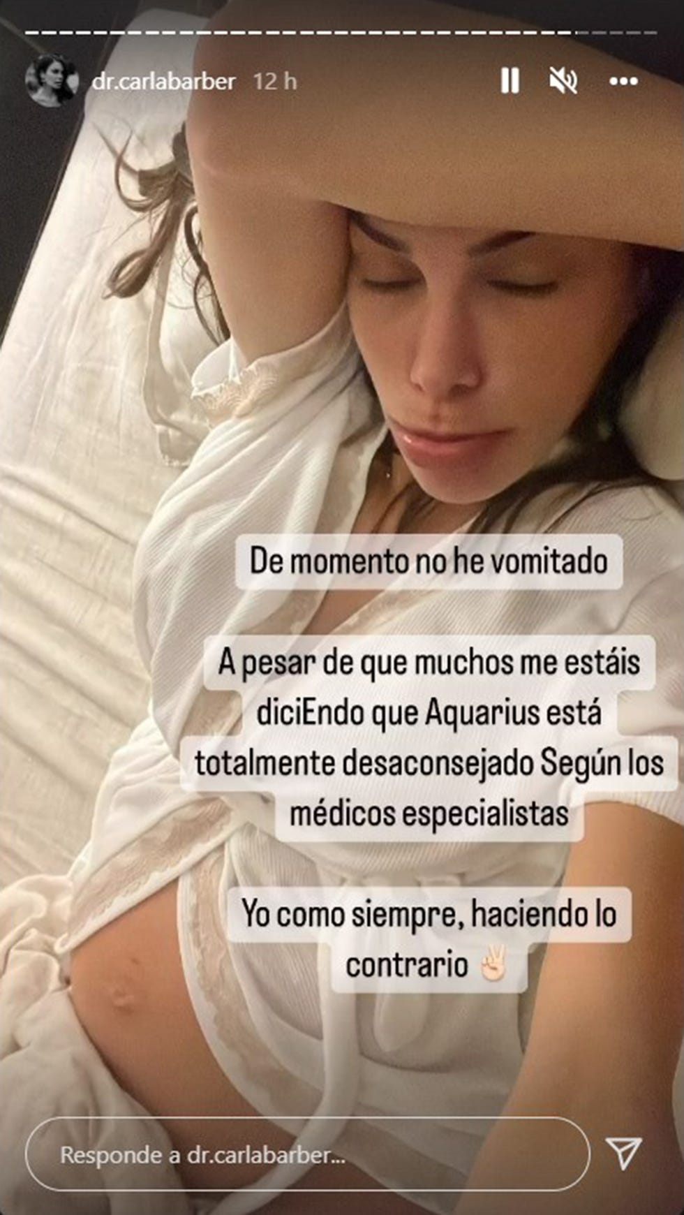 carla barber sufre un problema de salud por un virus de estómago en pleno embarazo antes de dar a luz