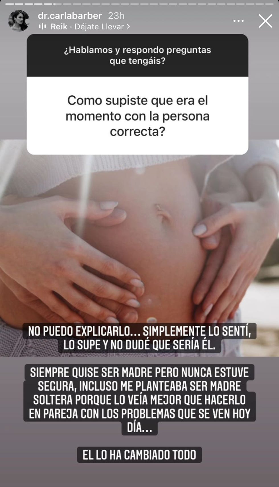 la doctora revela que siempre quiso ser madre