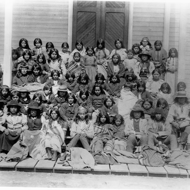 chirrcahua apaches at the carlisle indian school, pennsylvania, 1880s  location carlisle indian school, pennsylvania    photo by library of congresscorbisvcg via getty images