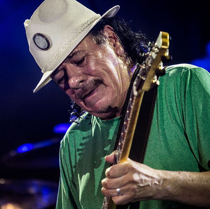 Carlos Santana the guitarist carlos santana in concert at the assago summer arena assago, italy 21st july 2016 photo by francesco castaldoarchivio francesco castaldomondadori via getty images