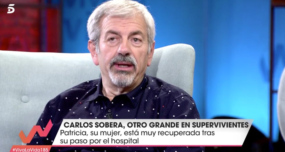 Carlos Sobera, Emma García, Patricia Santamarina, Supervivientes, Viva la vida, Carlos Sobera habla del derrame cerebral de su mujer Patricia, Carlos Sobera narra el episodio más duro de su vida, Carlos Sobera relata uno de los momentos más duros de su vida, Carlos Sobera habla del peor momento de su vida