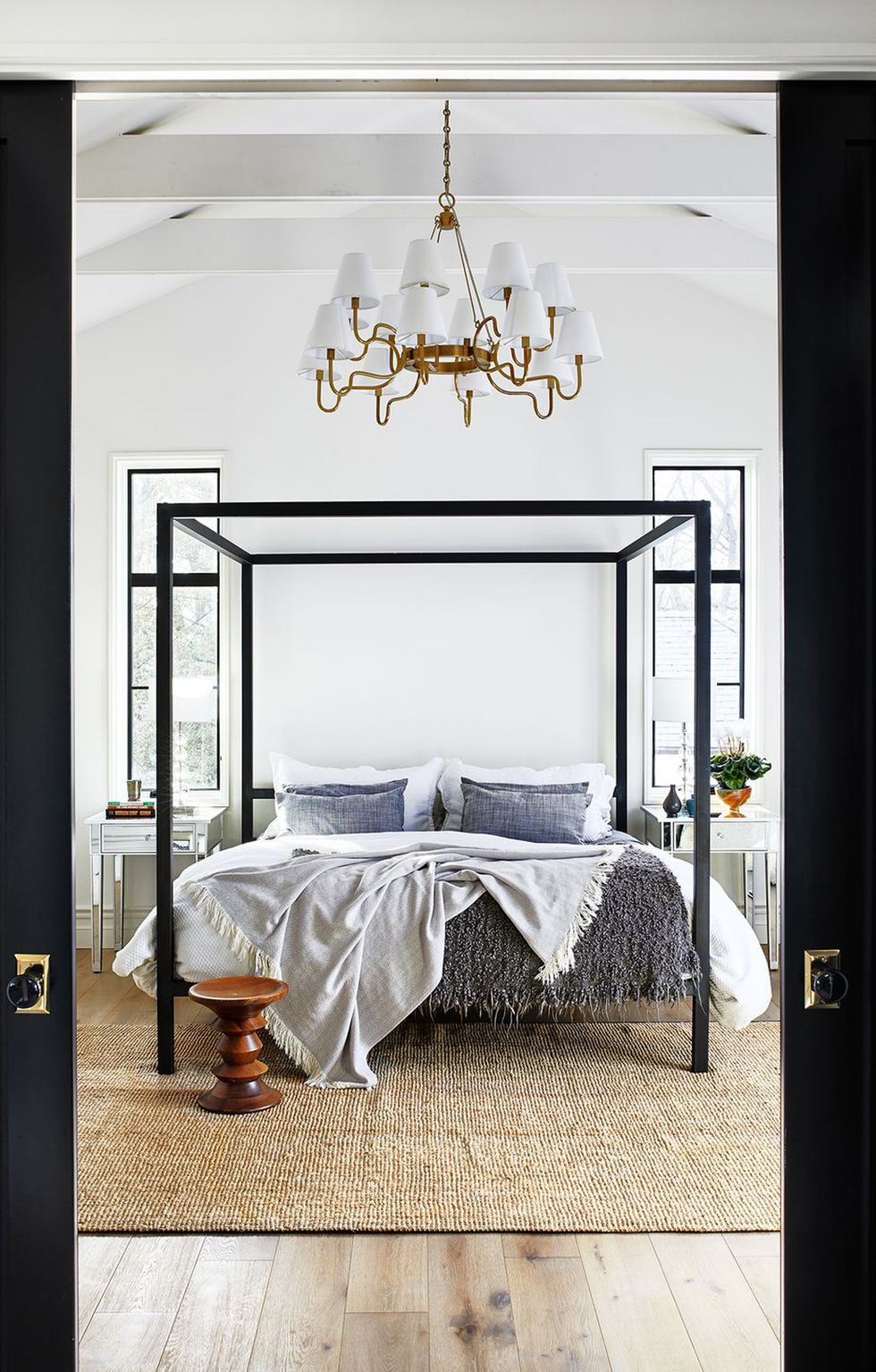 Furniture, Bed, Bedroom, Room, White, Bed frame, Canopy bed, Interior design, Iron, four-poster, 