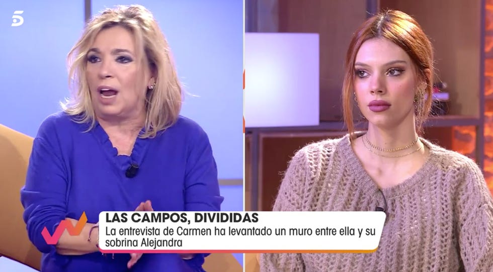 alejandra rubio se enfrenta a carmen borrego tras su críticas