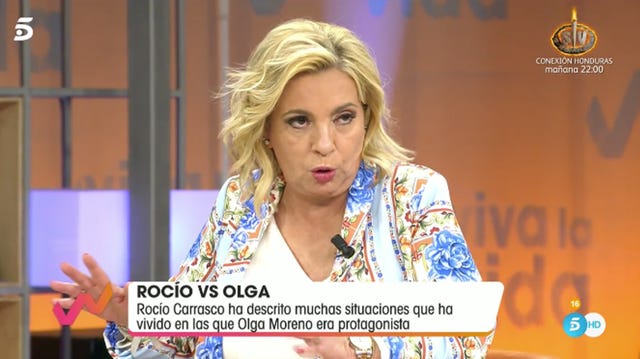 carmen borrego ataca a olga moreno para defender a rocío carrasco