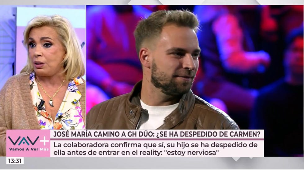 carmen borrego habla en vamos a ver de la entrada de su hijo, jose maria almoguera, en gh duo