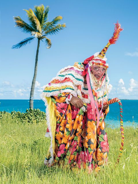 Antigua en Barbuda  In Fort James op het eiland Antigua verwijzen de roze maskers die clowns met carnaval dragen naar Europese kolonisten In de 18de eeuw werd de Caribische vloot van de Britse Royal Navy in een beschut dok op het eiland onderhouden De kostuums van carnavalsvierders in de Nieuwe Wereld hebben hun oorsprong in Afrikaanse Europese en inheemse tradities maar ze veranderen voortdurend onder invloed van de eigentijdse cultuur