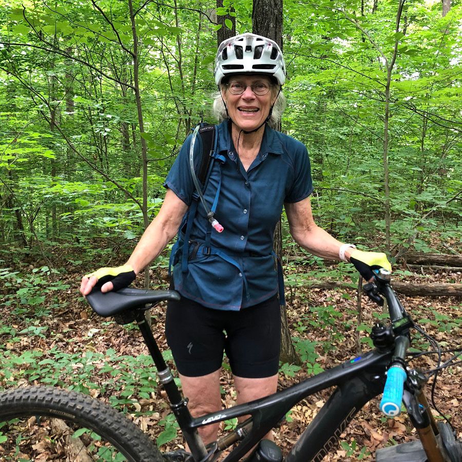dr caroline cooley with her ebike