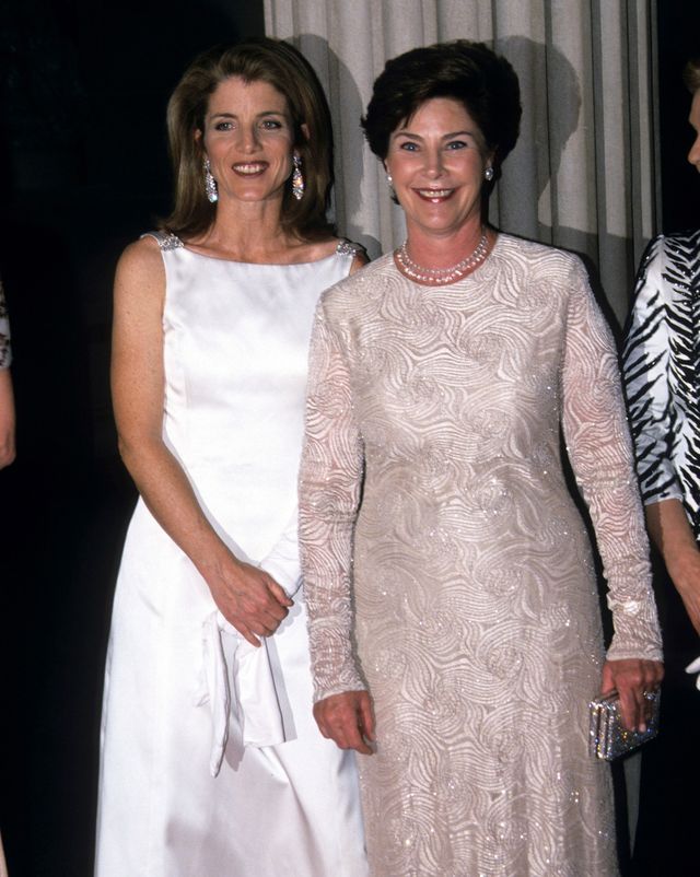 Caroline Kennedy and Laura Bush at the Met gala in 2001