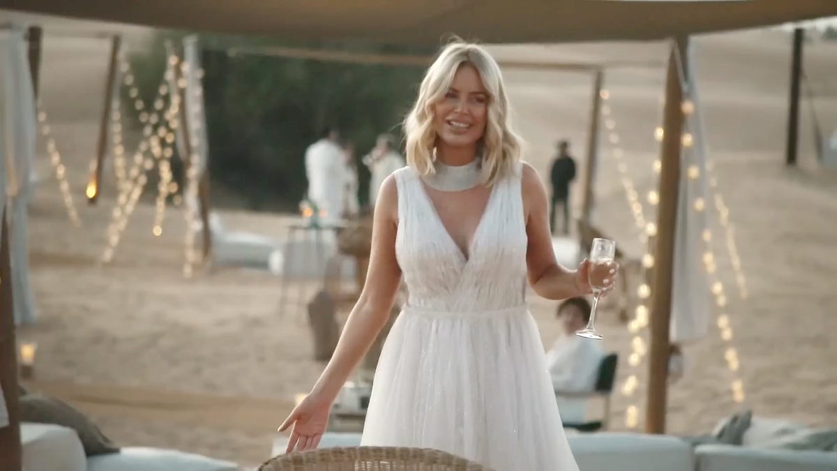 Chanel Ayan Wears Wedding Dress to Caroline Stanbury's Engagement Party