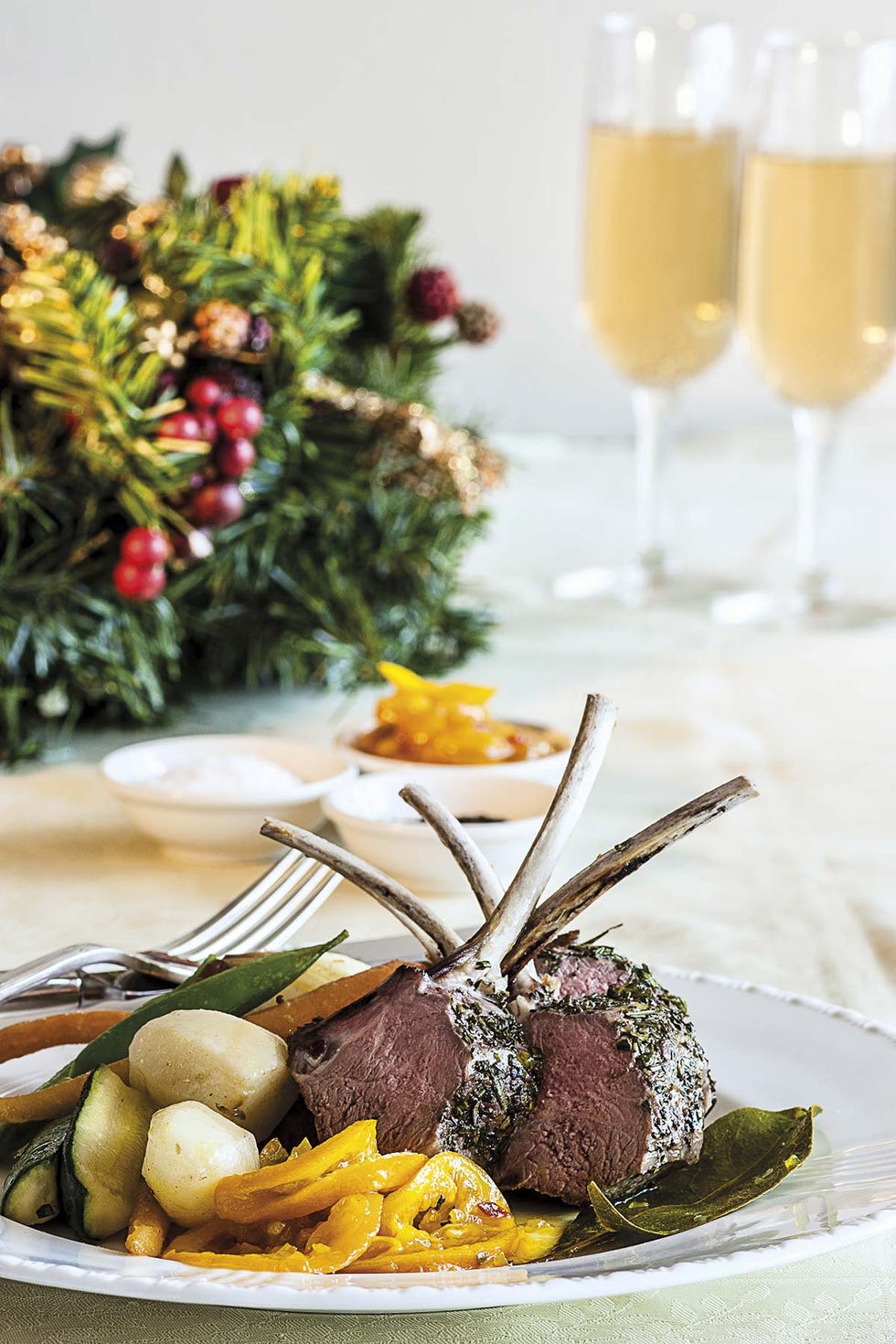 menú nochebuena carré de cordero con costra de hierbas