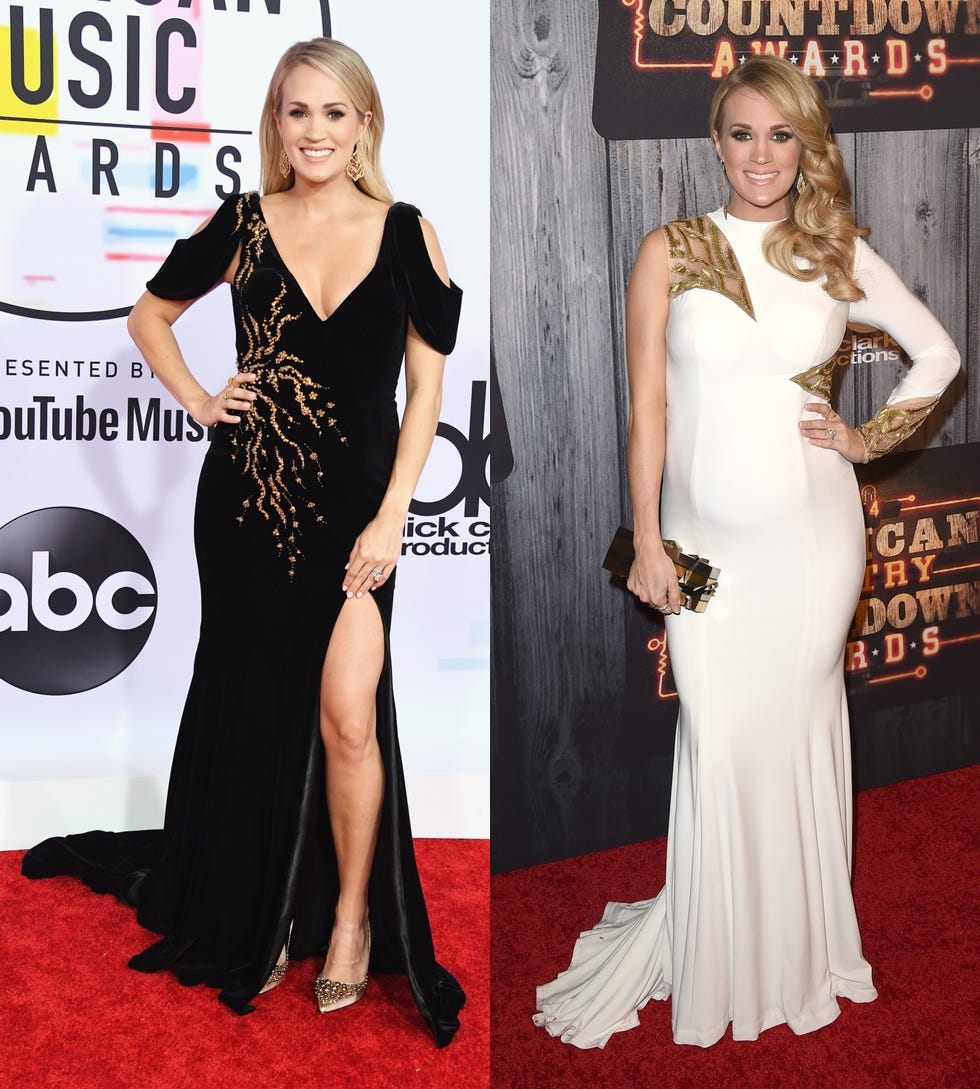 Carrie Underwood's AMA Dress See the Pregnant Singer's Red Carpet Style