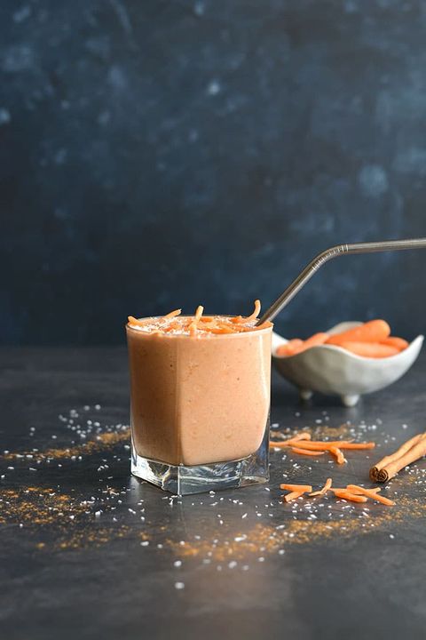 high protein smoothie, carrot cake smoothie