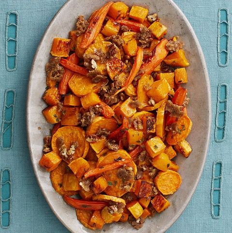 carrot recipes roasted vegetables with pecan crumble