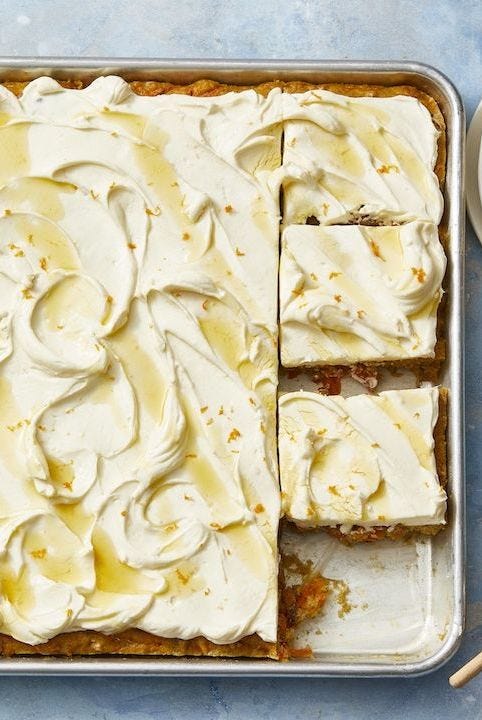 carrot sheet cake with cream cheese frosting