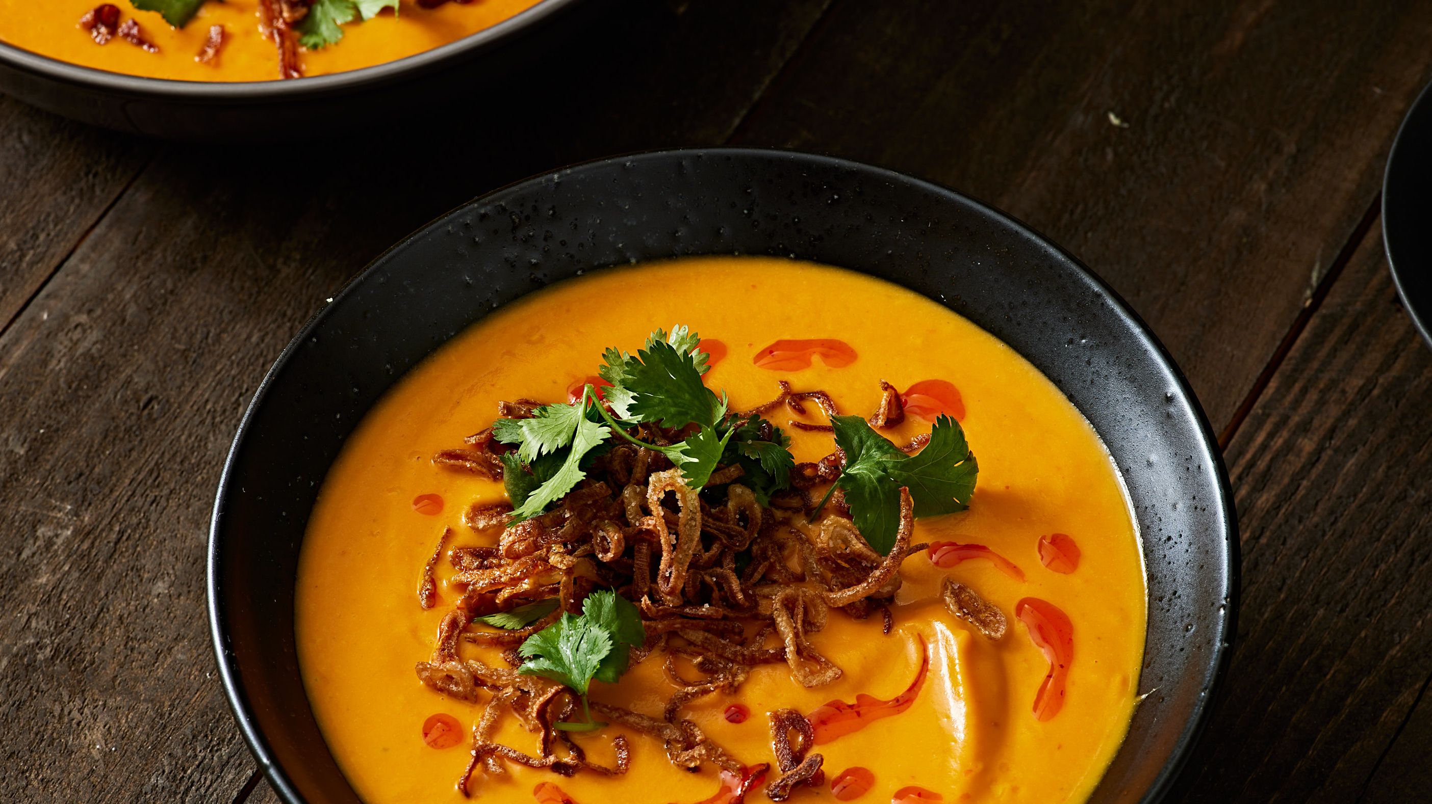 Roasted Carrot Soup With Crispy Shallots Recipe
