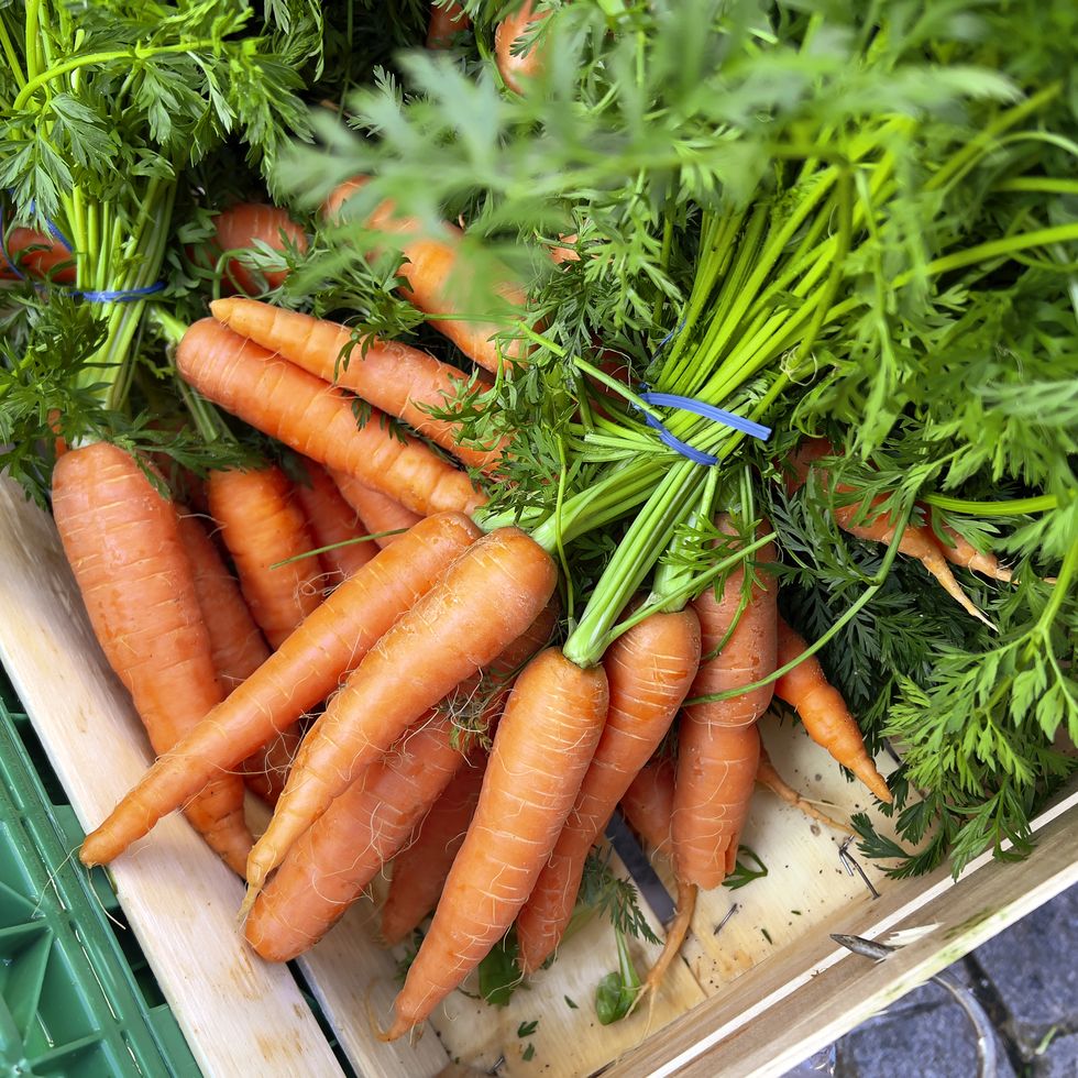 carrots for sale at street market at old town of biel