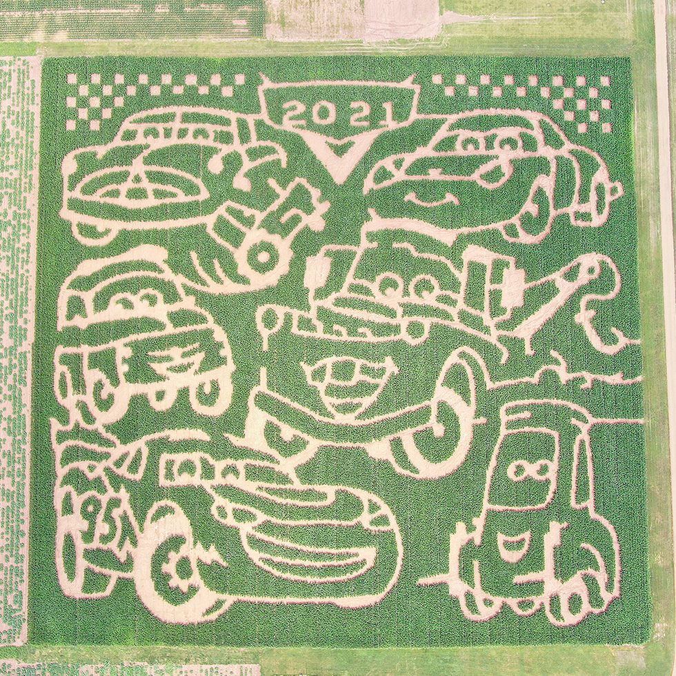 ramseyer farms cars corn maze