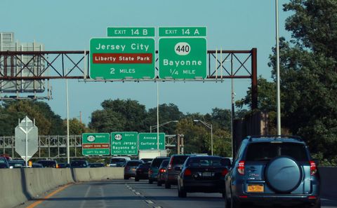 new jersey turnpike in jersey city, new jersey