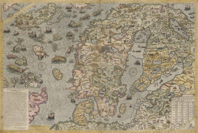 carta marina kaart vol zeemonsters olaus magnus