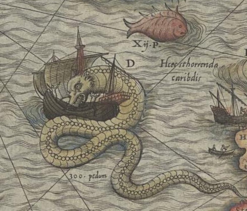 carta marina kaart vol zeemonsters olaus magnus