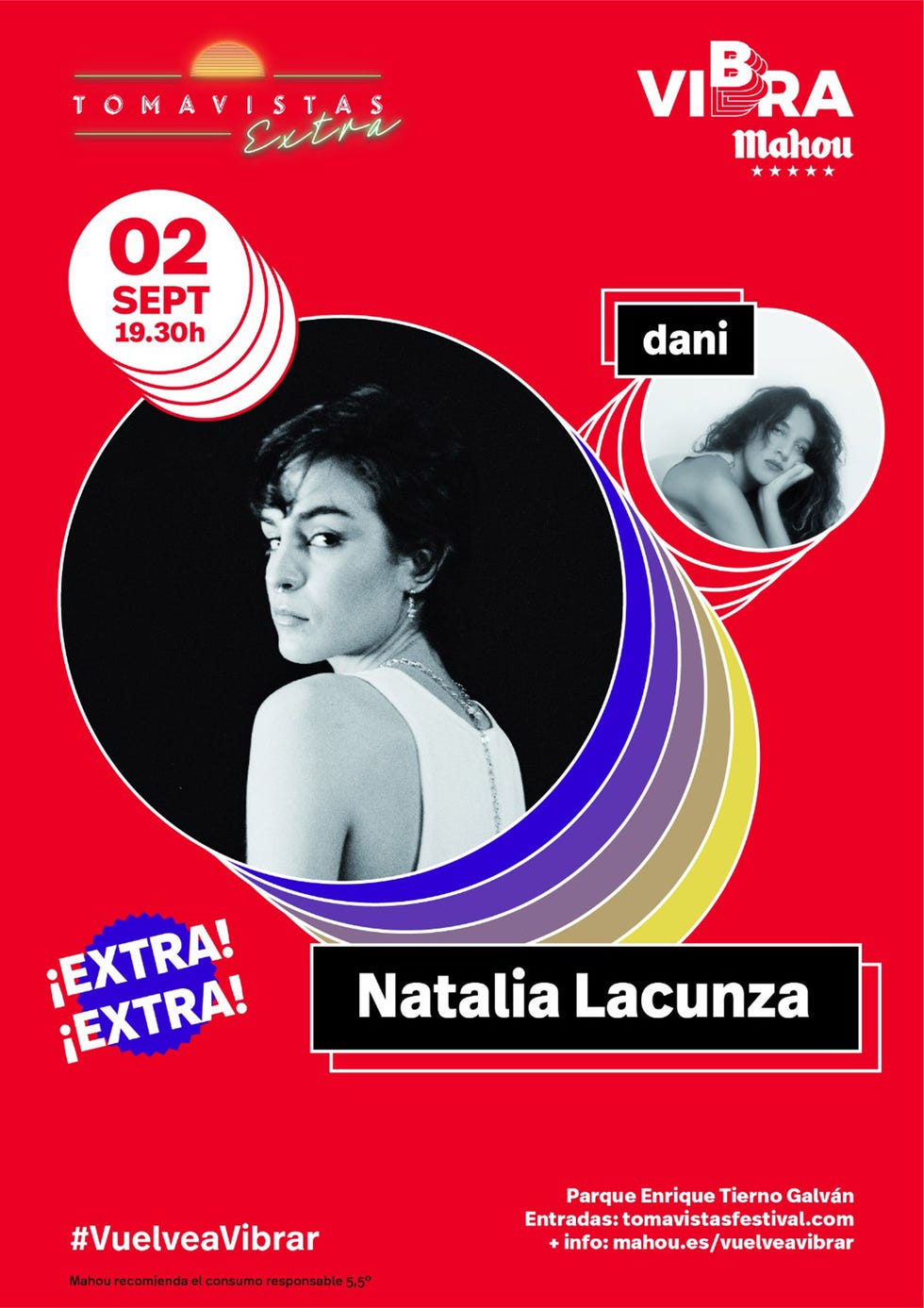 vibra mahou de tomavistas extra, cartel del concierto de natalia lacunza